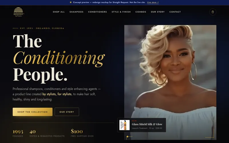 Straight Request website after the redesign